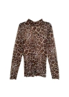 Baacal Mesh Mock Turtleneck In Brown