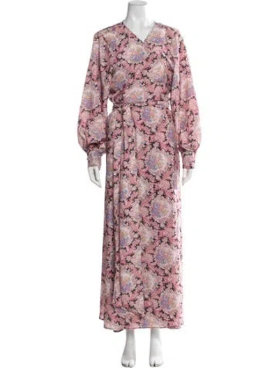 Pre-owned Baacal Paisley Print Robe In Pink