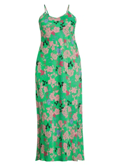 Baacal, Plus Size Women's Harper Floral Slip Maxi Dress In Green Floral