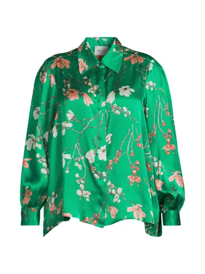 Baacal, Plus Size Women's Sigourney Silk Blouse In Green