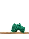 Baanstraw Macramé Fringe-knotted Sandals In Green