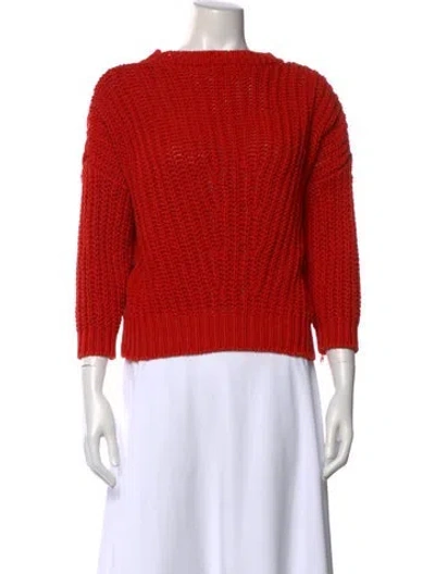 Pre-owned Babaà Bateau Neckline Sweater In Orange