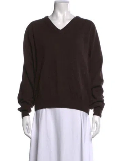 Pre-owned Babaà Cashmere V-neck Sweater In Brown