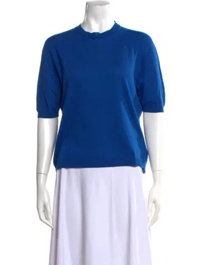 Pre-owned Babaà Crew Neck Short Sleeve Top In Blue