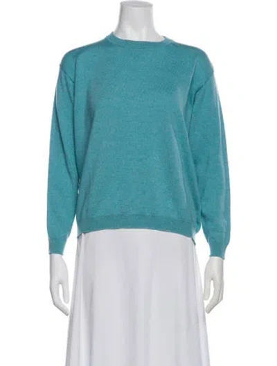 Pre-owned Babaà Merino Wool Bateau Neckline Sweater In Blue