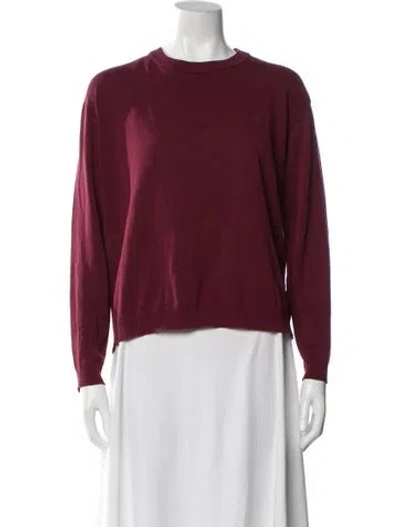 Pre-owned Babaà Merino Wool Crew Neck Sweater In Burgundy