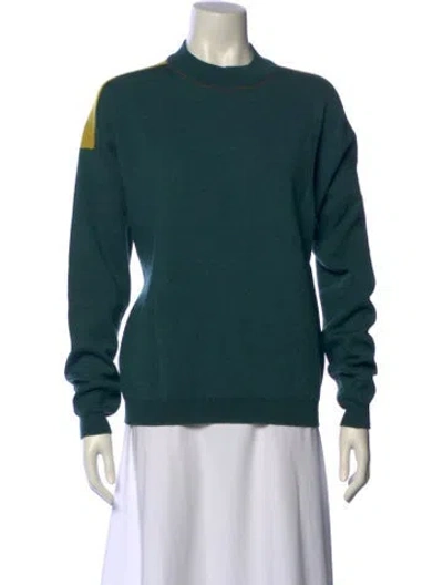 Pre-owned Babaà Merino Wool Crew Neck Sweater In Green