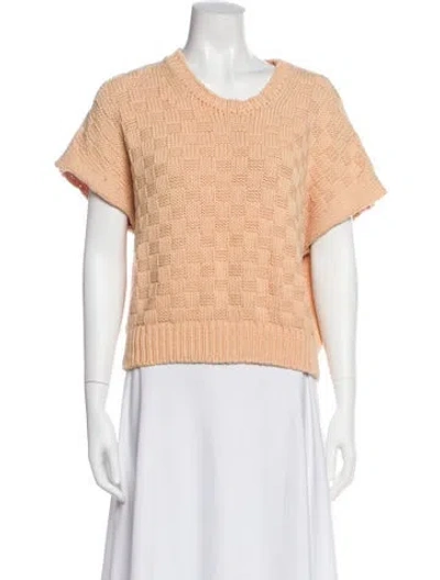 Pre-owned Babaà Patterned Crew Neck Top In Orange