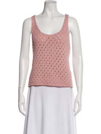 Pre-owned Babaà Scoop Neck Sleeveless Top In Pink