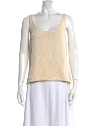Pre-owned Babaà Scoop Neck Sleeveless Top In White