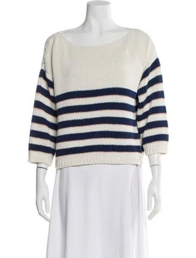 Pre-owned Babaà Striped Bateau Neckline Sweater In Multi