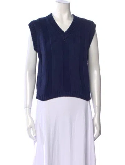 Pre-owned Babaà V-neck Sweater In Blue