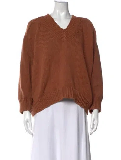 Pre-owned Babaà V-neck Sweater In Brown