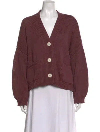 Pre-owned Babaà V-neck Sweater In Burgundy