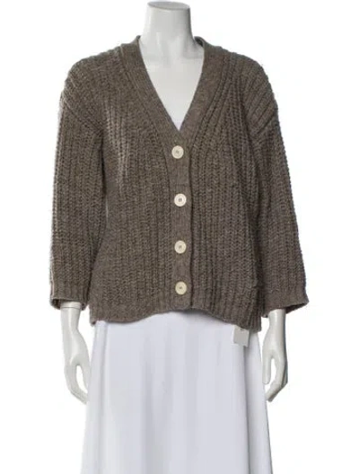 Pre-owned Babaà V-neck Sweater In Gray