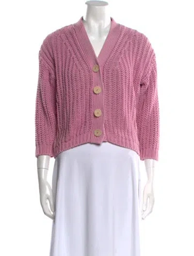 Pre-owned Babaà V-neck Sweater In Pink