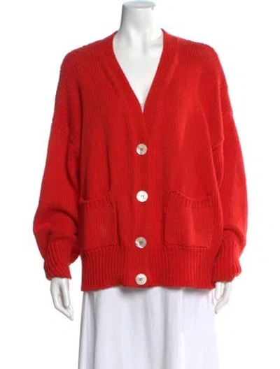 Pre-owned Babaà V-neck Sweater In Red