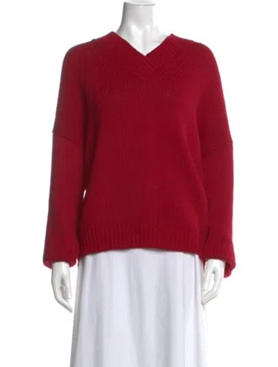 Pre-owned Babaà V-neck Sweater In Red