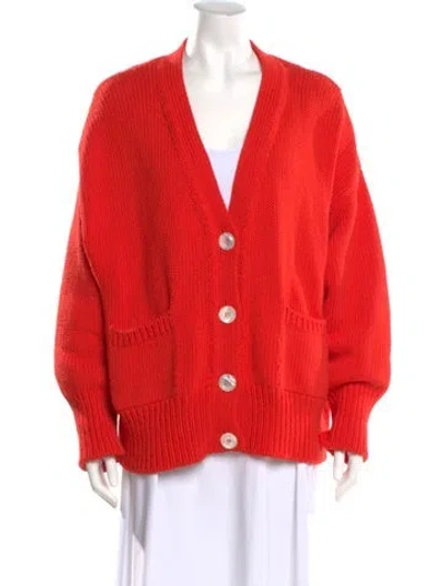 Pre-owned Babaà V-neck Sweater In Red