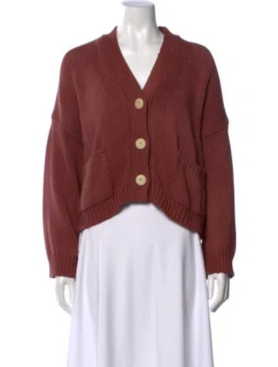 Pre-owned Babaà V-neck Sweater In Red