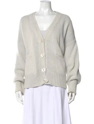 Pre-owned Babaà V-neck Sweater In White