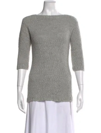 Pre-owned Babaà Wool Bateau Neckline Sweater In Gray
