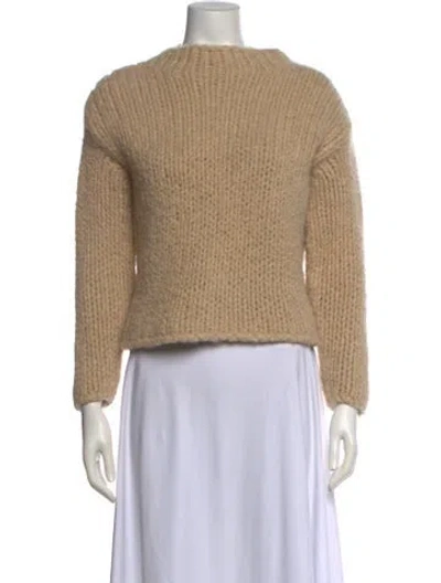 Pre-owned Babaà Wool Bateau Neckline Sweater In Neutral