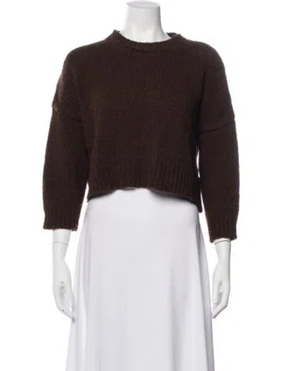Pre-owned Babaà Wool Crew Neck Sweater In Brown