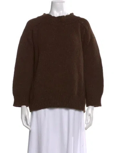 Pre-owned Babaà Wool Crew Neck Sweater In Brown