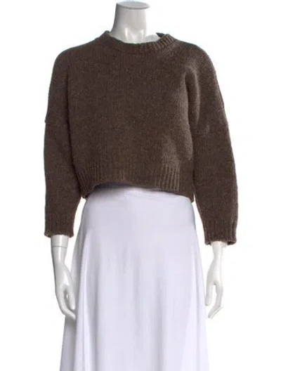 Pre-owned Babaà Wool Crew Neck Sweater In Brown