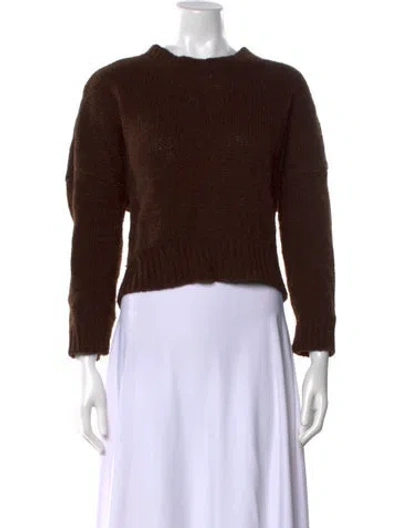 Pre-owned Babaà Wool Crew Neck Sweater In Brown