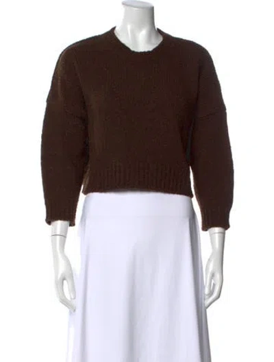 Pre-owned Babaà Wool Crew Neck Sweater In Brown
