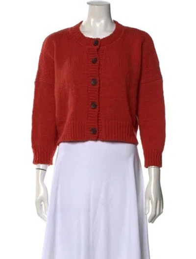 Pre-owned Babaà Wool Crew Neck Sweater In Orange