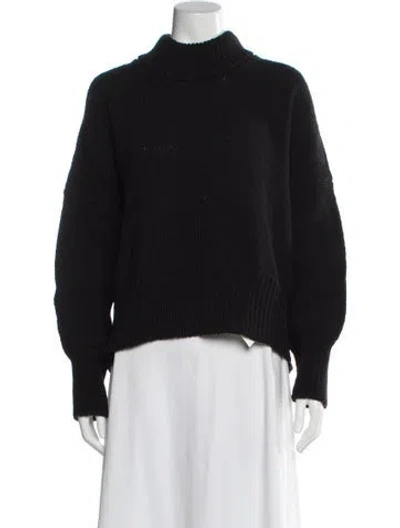 Pre-owned Babaà Wool Mock Neck Sweater In Black