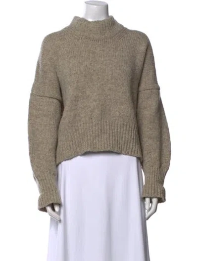 Pre-owned Babaà Wool Mock Neck Sweater In Neutral