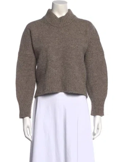 Pre-owned Babaà Wool Mock Neck Sweater In Neutral