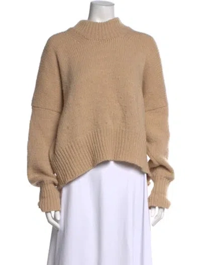 Pre-owned Babaà Wool Mock Neck Sweater In Neutral