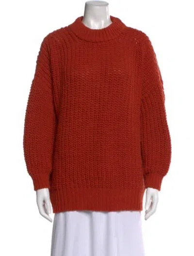 Pre-owned Babaà Wool Mock Neck Sweater In Orange