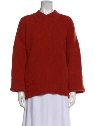 Pre-owned Babaà Wool Mock Neck Sweater In Orange