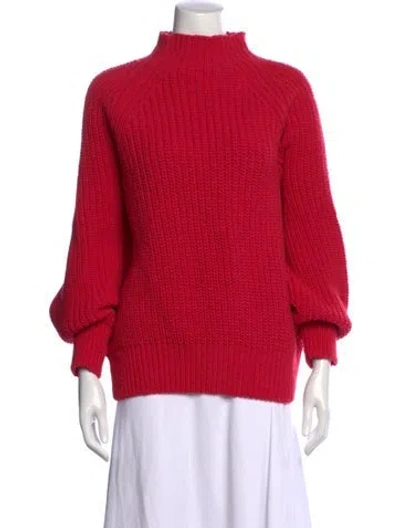 Pre-owned Babaà Wool Mock Neck Sweater In Orange