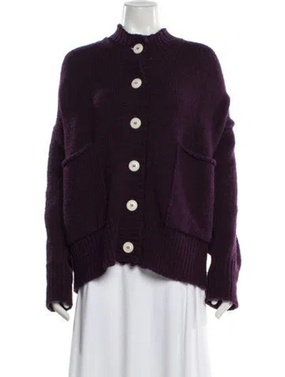 Pre-owned Babaà Wool Mock Neck Sweater In Purple