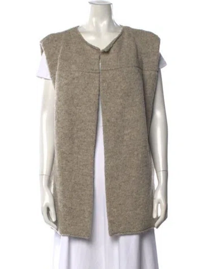 Pre-owned Babaà Wool Open Front Sweater In Neutral