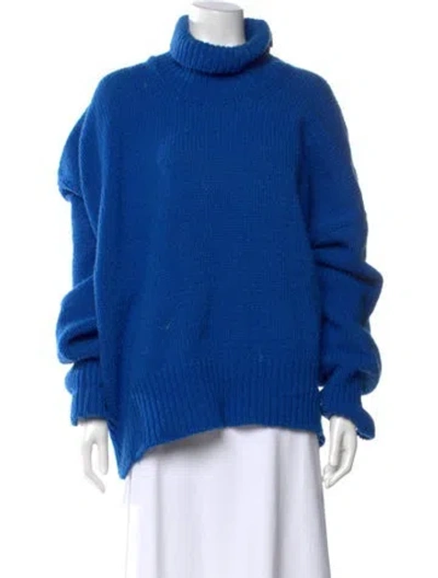 Pre-owned Babaà Wool Turtleneck Sweater In Blue