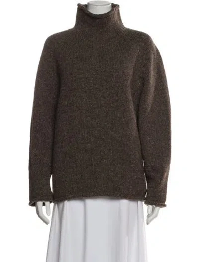Pre-owned Babaà Wool Turtleneck Sweater In Brown