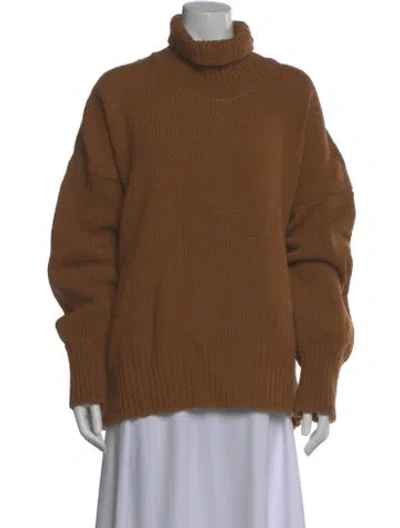 Pre-owned Babaà Wool Turtleneck Sweater In Brown