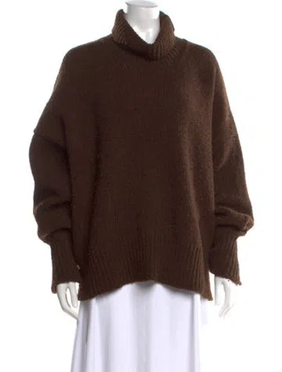 Pre-owned Babaà Wool Turtleneck Sweater In Brown