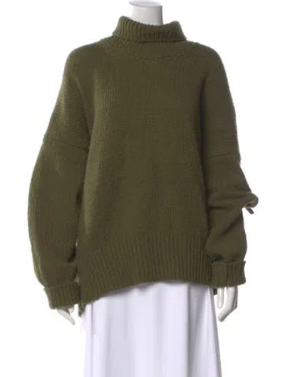 Pre-owned Babaà Wool Turtleneck Sweater In Green