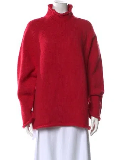 Pre-owned Babaà Wool Turtleneck Sweater In Orange
