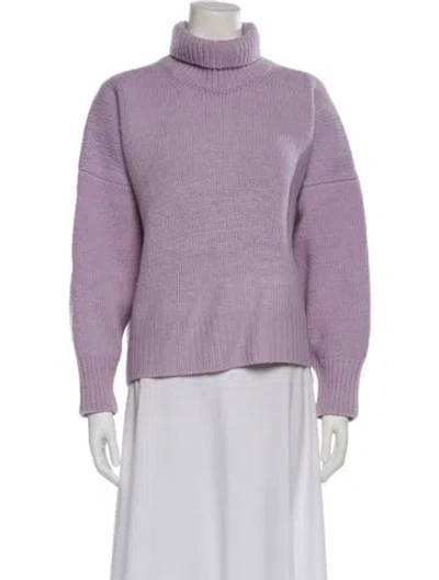 Pre-owned Babaà Wool Turtleneck Sweater In Purple