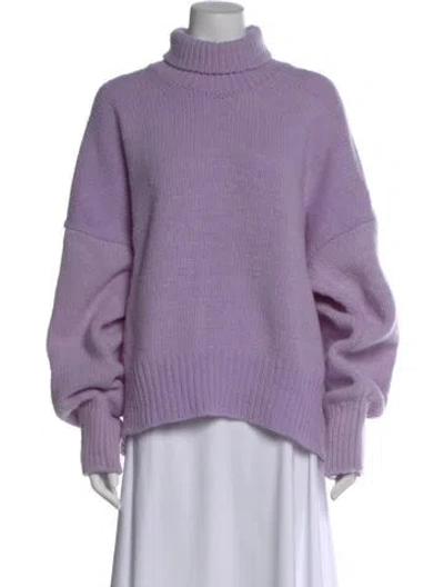 Pre-owned Babaà Wool Turtleneck Sweater In Purple